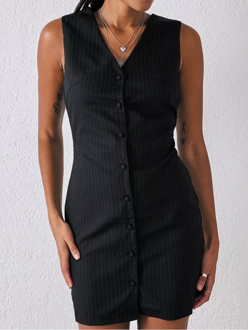 ASOS Plus Daisy Street Pinstripe Fitted Mini Dress!
